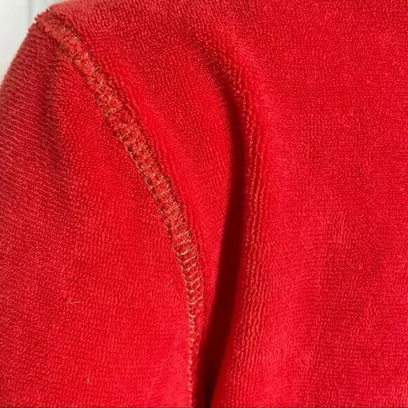 Boston Proper 3/4 Sleeve Red Grommet Terrycloth Tunic Mini Dress Size Small - Picture 11 of 16